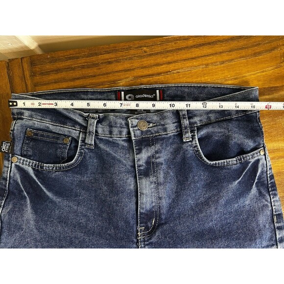 AKADEMIKS Distressed & Whiskered Mid Rise Stretch Blue Jeans  Women's Size 16 - Picture 5 of 6